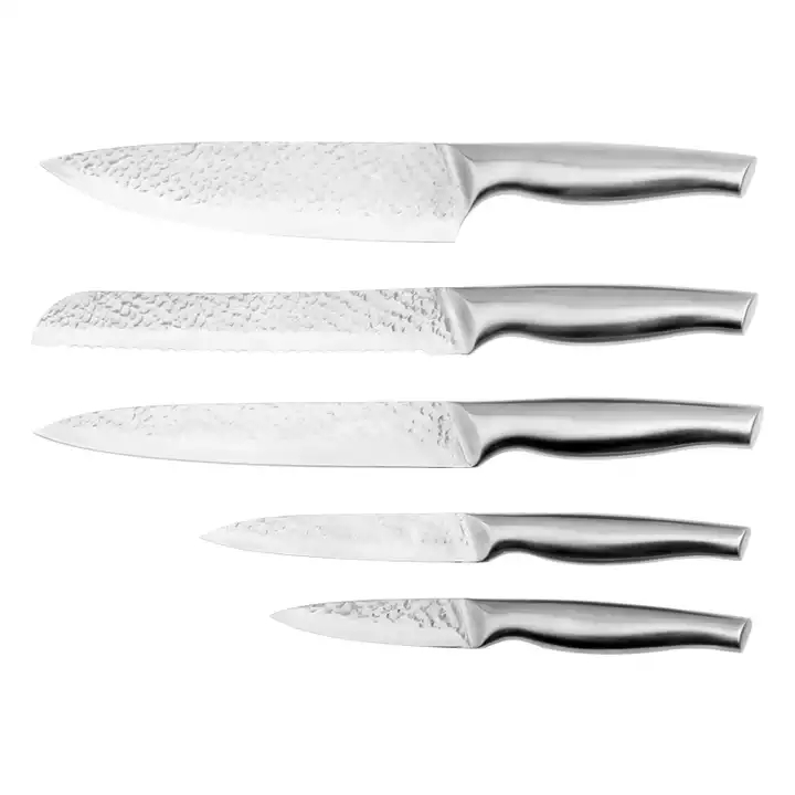 Testreszabott forró termékek 6 db Konyhai eszközök Üreges fogantyú rozsdamentes acél konyhai kés készlet kés blokkkal 
