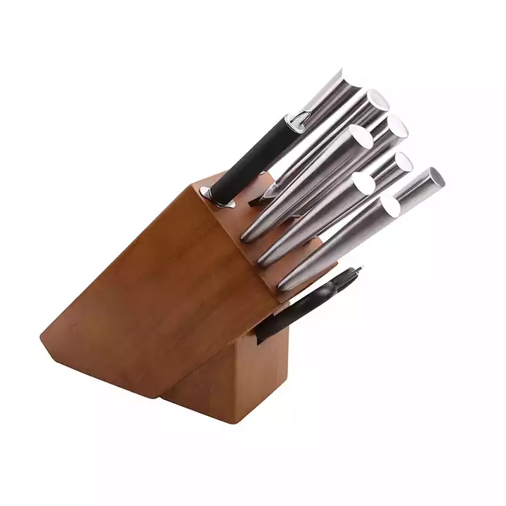 Hot Sale High Grade 10 db konyhai kések rozsdamentes acél séf kés készlet fa kés blokk 