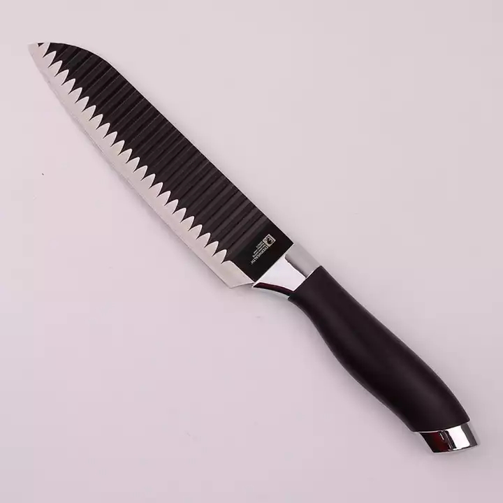 7 db dombornyomott tapadásmentes konyhai kés készlet ollóval 